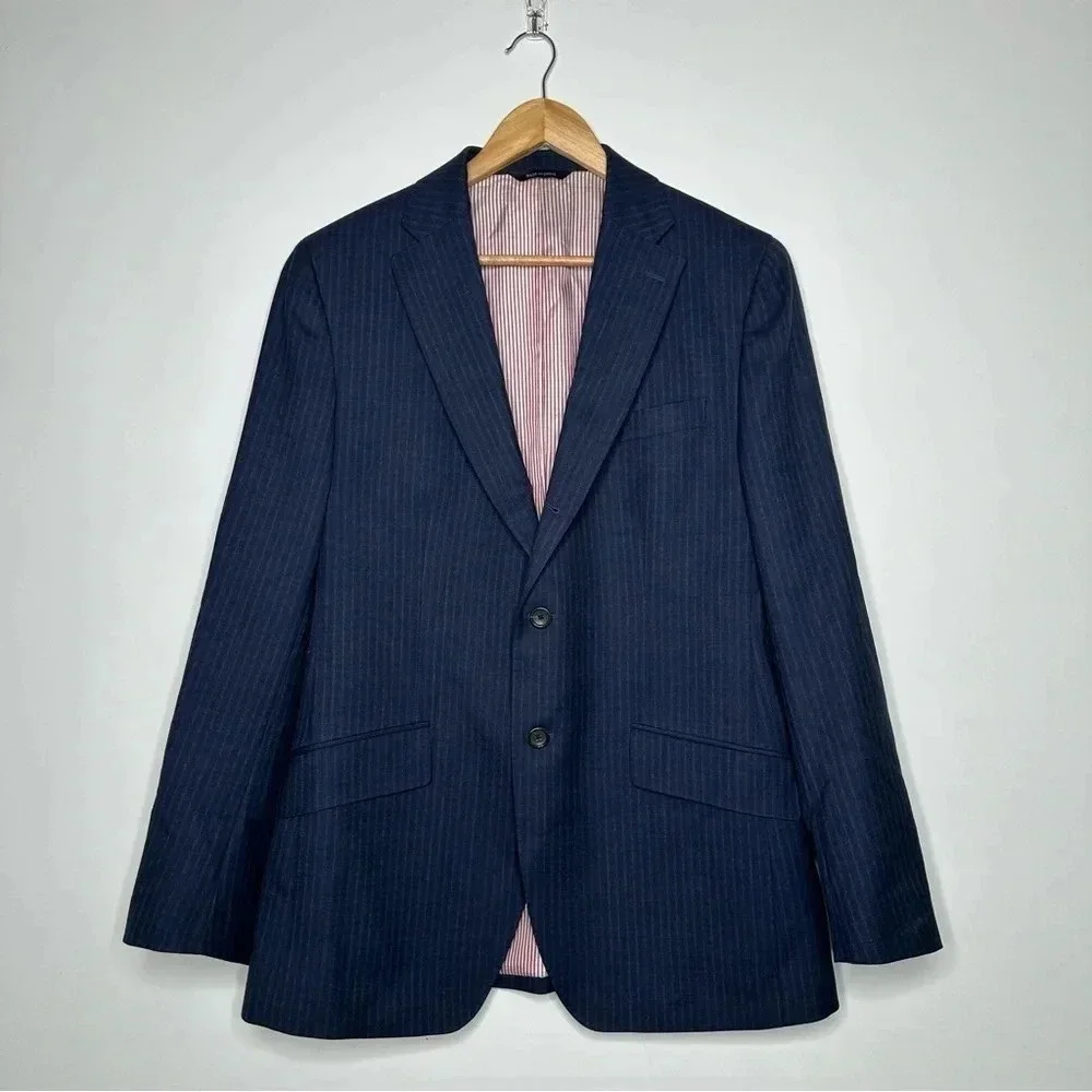 Banana Republic Navy Pinstripe Wool Blazer Size 40R